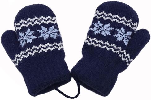 Baby Kids Warm Knit Gloves Toddler Soft Stretch Mittens Cute Snowflake Thick Mittens Winter for Boy Girl Cold Weather in Saudi Arabia