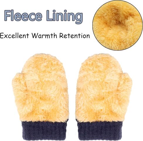 Baby Kids Warm Knit Gloves Toddler Soft Stretch Mittens Cute Snowflake Thick Mittens Winter for Boy Girl Cold Weather in Saudi Arabia