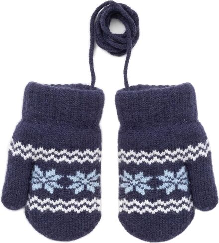 Baby Kids Warm Knit Gloves Toddler Soft Stretch Mittens Cute Snowflake Thick Mittens Winter for Boy Girl Cold Weather in Saudi Arabia