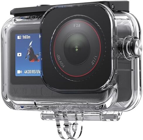 غطاء غلاف للغوص للكاميرا المقاومة للماء بطول 45 مترًا لكاميرا DJI Osmo Action 6، حافظة كمبيوتر شفافة متينة تدوم طويلاً مع غطاء عدسة من الزجاج المقوى، لضمان التصوير تحت الماء بشكل فعال in Saudi Arabia