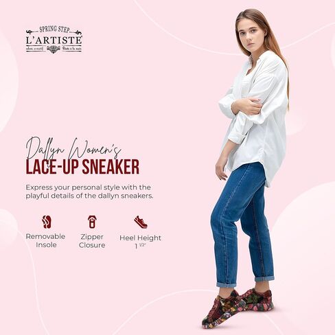 SPRING STEP L'Artiste Dallyn Women's Women's Sneaker - مزيج من القوام والأنماط ، الراحة المملوءة ، نمط متعدد الاستخدامات in Saudi Arabia