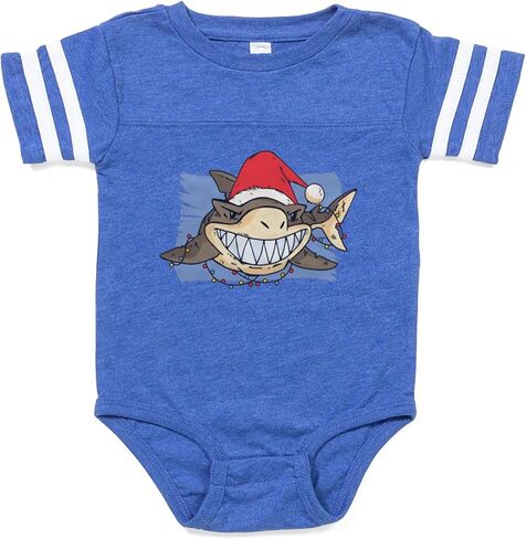 CafePress Christmas Shark Cute Infant Baby Football Bodysuit in Kuwait