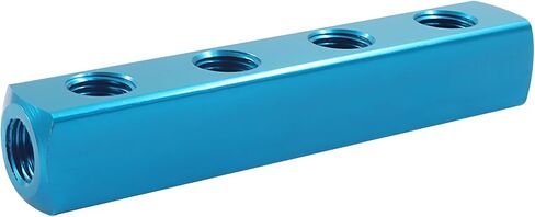 BokWin 3 Way 6 Port Air Manifold: كتلة توزيع الهواء الهوائية من سبائك الألومنيوم مع منافذ العرض والإخراج NPT 1/4 بوصة | مقسم مدمج لأنظمة الضاغط (عبوة واحدة) in Saudi Arabia