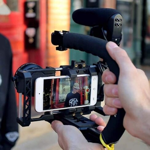 PUSOKEI Camera Stabilizer, C Shaped Flash Stand with Detachable Shoe Rack for Compact Cameras and Camcorders, Video Lights, Flashes, LED Lights or Microphones (As Shown) in Saudi Arabia