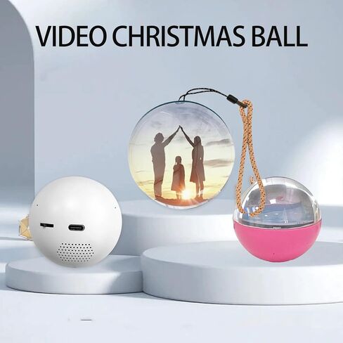Video Ornament Ball, Christmas Ornament with Video, Video Christmas Ornament Ball, 3D Memory Balls Loadable Videos & Photos Personaliz in Kuwait