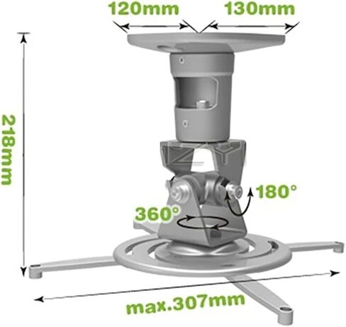 Ceiling Mount Bracket Projector Retractable arm Swivel Rotate tilt Adjustable Hanger pr01(Black) in Saudi Arabia