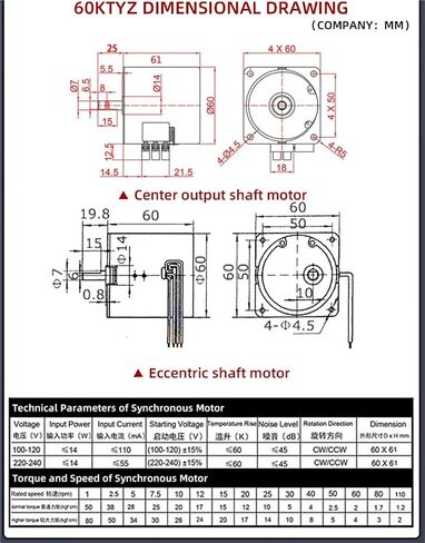 60KTYZ 2.5rpm 1rpm 220V AC 14W Micro Gear Motor 60KTYZ 50Hz Permanent Magnet Gear Motor Low Speed 2.5rpm(2.5rpm) in Saudi Arabia