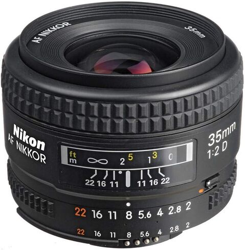 عدسة نيكون AF NIKKOR 1923 مقاس 35 مم f/2D مع تركيز تلقائي لكاميرات نيكون DSLR، أسود in Saudi Arabia