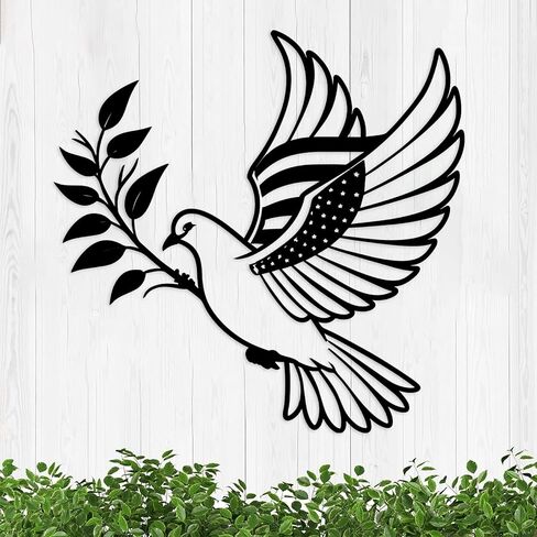 Personalized Peace Dove LED Metal Wall Art, Dove of Peace Olive Branch Metal Sign, Custom Family Last Name,Olive Branches Peace Black Outline White Dove Wall Decor,Living Room, Bedroom,Foyer Decor in Saudi Arabia