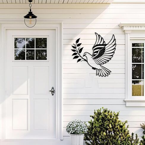 Personalized Peace Dove LED Metal Wall Art, Dove of Peace Olive Branch Metal Sign, Custom Family Last Name,Olive Branches Peace Black Outline White Dove Wall Decor,Living Room, Bedroom,Foyer Decor in Saudi Arabia
