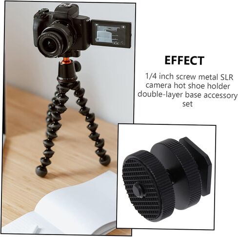 3Pcs Dual Hot Shoe Mount Adapter Flash Bracket for Tripods Cameras LED Lights and Monitors Durable Design in Saudi Arabia