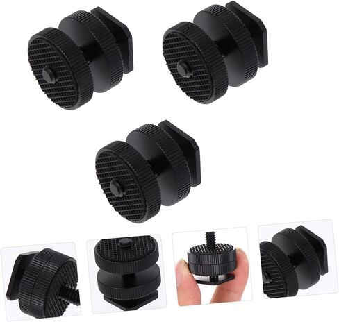 3Pcs Dual Hot Shoe Mount Adapter Flash Bracket for Tripods Cameras LED Lights and Monitors Durable Design in Saudi Arabia