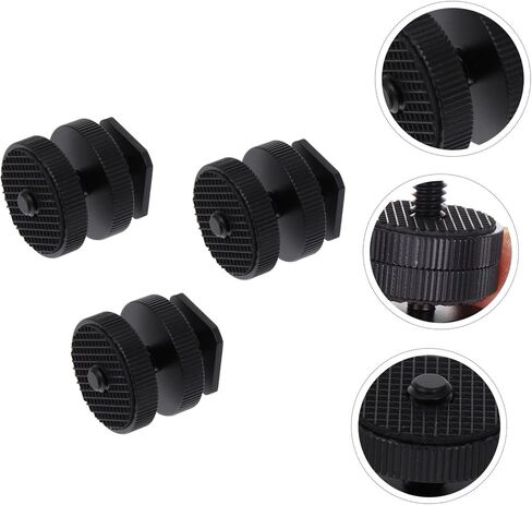 3Pcs Dual Hot Shoe Mount Adapter Flash Bracket for Tripods Cameras LED Lights and Monitors Durable Design in Saudi Arabia
