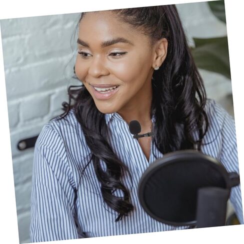 Yardwe 1set Clip Lavalier Microphone Noise Reduction for Phone Recording Omnidirectional Sound Quality Portable Design for Interviews and Vlogging in Saudi Arabia