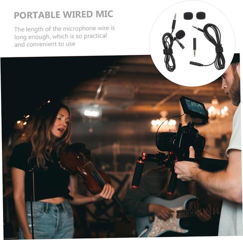 Yardwe 1set Clip Lavalier Microphone Noise Reduction for Phone Recording Omnidirectional Sound Quality Portable Design for Interviews and Vlogging in Saudi Arabia
