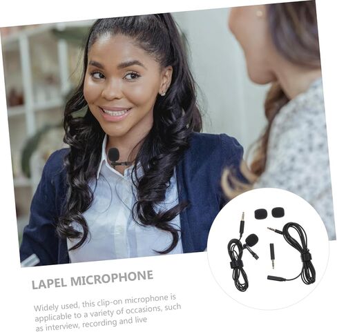 Yardwe 1set Clip Lavalier Microphone Noise Reduction for Phone Recording Omnidirectional Sound Quality Portable Design for Interviews and Vlogging in Saudi Arabia