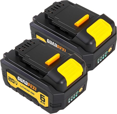 بطارية بديلة عالية السعة 20 فولت 6.0 أمبير في الساعة لأدوات DeWalt 20V Max، 2 حزمة من الدرجة A Li-ion، متوافقة مع DCB200/201/203/204/207، وقت تشغيل طويل وأداء عالي in Kuwait