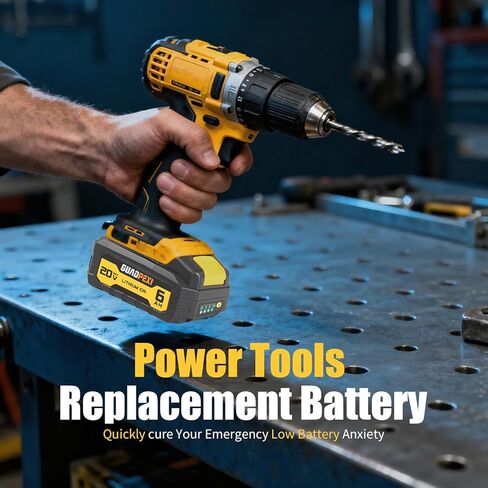 بطارية بديلة عالية السعة 20 فولت 6.0 أمبير في الساعة لأدوات DeWalt 20V Max، 2 حزمة من الدرجة A Li-ion، متوافقة مع DCB200/201/203/204/207، وقت تشغيل طويل وأداء عالي in Kuwait