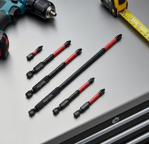 Magnetic Anti-Slip Drill Bit Set: 6pcs, S2 Steel, Phillips & Impact Bits for Electric & Manual Drivers, Anti-Slip Grip Magnetic Drill Bit Set in Saudi Arabia