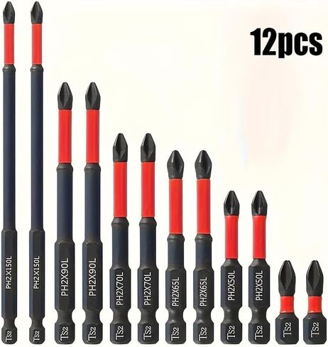 Magnetic Anti-Slip Drill Bit Set: 6pcs, S2 Steel, Phillips & Impact Bits for Electric & Manual Drivers, Anti-Slip Grip Magnetic Drill Bit Set in Saudi Arabia
