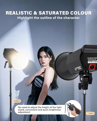 مصباح فيديو LED IFOOTAGE SL1 320DN، إضاءة LED مستمرة مع ضوء نهاري 5600 كيلو، CRI 98+، سطوع 56000lux @ 1m، 8 تأثيرات ضوئية، تحكم في التطبيق، لتسجيل الفيديو الاحترافي in Saudi Arabia