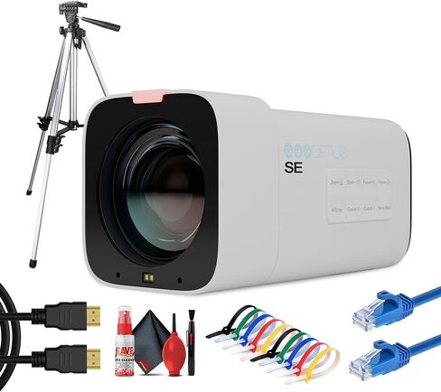 كاميرا PTZOptics Studio SE Hive-Linked PTZ مع تكبير بصري 12x - بث عالي الدقة بالكامل لخدمات الكنيسة والتعليم والأحداث عبر الإنترنت - رمادي | حامل ثلاثي القوائم مقاس 72 بوصة | كابل إيثرنت | كابل فيديو | المزيد in Kuwait
