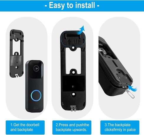 Doorbell Buckle, doorbell mounting Bracket, Sturdy and Durable, Used for Blink Back Plate Flashing doorbell Camera, Black in Saudi Arabia