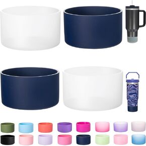 4-Pack Silicone Boot for Tumbler Boot Stanley Cup Quencher IceFlow Rubber Bottom Sleeve Protector for Stanley Tumbler HydroFlask Simple Modern Owala Car Travel Cup Bottle Bottom Sleeve