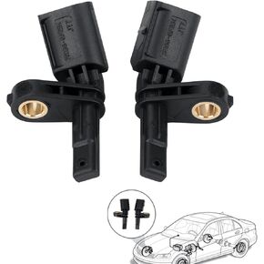 Set of 2 ABS Sensors Front Left & Right WHT003856 WHT003857 Compatible with Audi(A3 TT),Porsche(Carrera GT),SEAT(Leon),Volkswagen(Jetta Beetle CC Passat EOS Golf) Wheel Speed Sensor ALS467 ALS430
