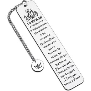 Mom Gift Bookmark for Women Mothers Day from Son Daughter Birthday Valentines Christmas Stocking Gifts for Mother Mommy Grandma from Teens Kids I Love You Mom Book Lovers Gift