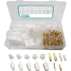 SAMDO 400Pcs 2.8mm 2 3 4 6 9 Pin Automotive Electrical Wire Connector Male Female Socket Plug Header Crimp Wire Terminals Kit for Boat, Car, Motorcycle