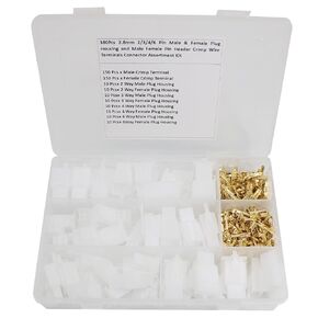 Zovfam 380 Pcs 2.8mm 2 3 4 6 Pin Automotive Electrical Wire Connector Male Female Cable Terminal Plug Kits for Motorcycle Bike Car