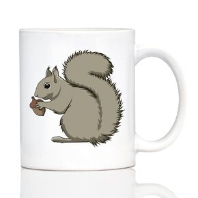 Squirrel Coffee Mug - Squirrel Gifts and Decor for Squirrel Lovers - 11oz White Ceramic Mug