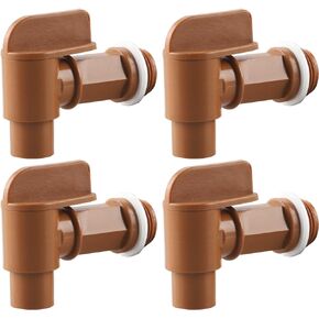 4Pcs 3/4" Drum Faucet PE Plastic Male Barrel Faucet for 5, 6 Gallon Plastic or Steel Drums Water Jugs Brown Replacement Drum Tap by GWENBHMTOOL
