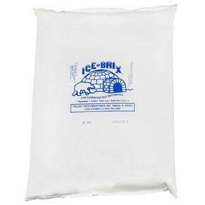 Ice-Brix Leakproof Cold Packs, 10-1/4" x 8" x 1-1/2", Reusable and Food Safe (Case of 6)