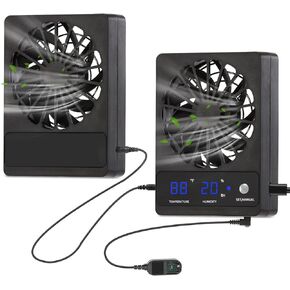 RUNWUSHENG Speed Adjustable Ventilation Fan for Reptile Enclosure, 2 Sets， Dehumidifier for Rainforest Terrarium Vivarium, Improving Air Circulation for Amphibians, Reptiles, and Snakes
