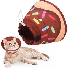 KOOLTAIL Cat Cone Collar Soft, Cat Recovery Collar After Surgery, Adjustable Comfortable Lightweight Cat Neck Cone to Stop Licking, Foldable Donut Water Resistant Pet Cone for Small Large Cats Kittens