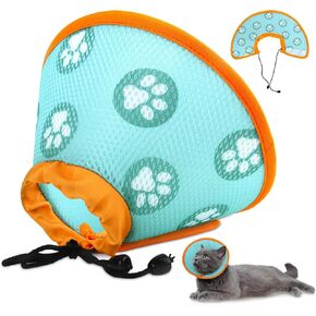Soft Cat Recovery Collar, Adjustable Cat Cone Collar for Cat Kitten Prevent from Licking Wounds, Mesh Recovery Elizabethan Collar for Cats, Kittens, Rabbits in Kuwait