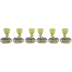 Kluson Traditional 3+3 Pearl Double Ring Button Single Line Nickel