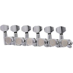 Eddaray 6 In-line Guitar Machine Heads 6 Right Hand – 1:18 Gear Ratio Sealed Tuning Key Pegs Tuners Set with Hexagonal Shaped Knob Replacement, (E-1001, Gold)