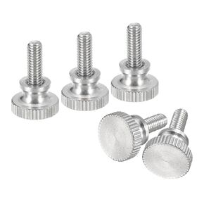 uxcell M3x12mm Knurled Thumb Screws, 5pcs 304 Stainless Steel Flat Knurled Head Thumb Screws Bolts with Shoulder Grip Knobs Fasteners
