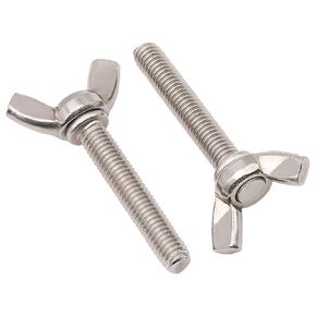 M8-1.25 x 40mm (10 Pack) Stainless Wing Bolts Thumb Screws Bolts, 304 Stainless Steel 18-8, Bright Finish, UNC Coarse Thread