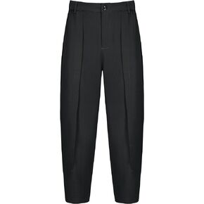 Lars Amadeus Cropped Dress Pants for Men's Pleated Front Elastic Waist Ankle Length Tapered Pants