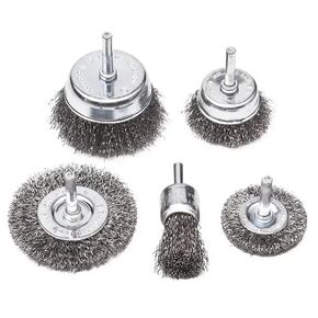 Edward Tools Wire Brush for Drill Set - Pro 5 Piece Brush Cup Set with Wire End Brush, Circular Grinding Wire Brush and Cup Brush - Remove Rust, Paint, Dust, Stripping - 1/4" Arbor