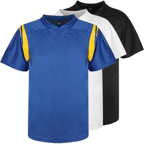 NJKA Sports Blank Football Jersey, Hip Hop Shirts Short Sleeve Sports Uniforms Clothing for Party Football Shirts