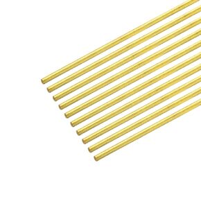MECCANIXITY Brass Rod,Brass Solid Round Rod 1.5mm/0.06inch Diameter 400mm Length Lathe Bar Stock for RC Model DIY Craft Pack of 20