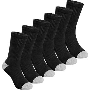SeeyAN Kids Socks Boys Crew Athletic Half Cushioned Cotton Sport Running Arch Support Breathable Socks 6 Pairs