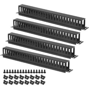 DMiotech 4 Pack 1U 19" Cable Raceway 24 Slots Horizontal Rack Mounting Wire Management Metal Finger Duct Cord Organizer for Homes, Offices in Kuwait