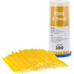 TCP Global 100 Paint Touch Up Brushes, Disposable Micro Brush Applicators, White with Fine 1.0 mm Tips - Auto Body Shop, Auto Car Detailing, Hobby