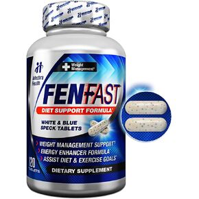 FASTCUT Fen►Fast Weight Management Supplement with Powerful Energy Boost 120 White Blue Tablets